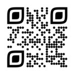 A qr code with dots on it.